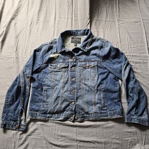 Forever 21 Distressed Blue Denim Jacket